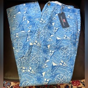 NWT Vineyard Vines Slim Fit Breaker Pants Sailing Print Men’s 33X32
